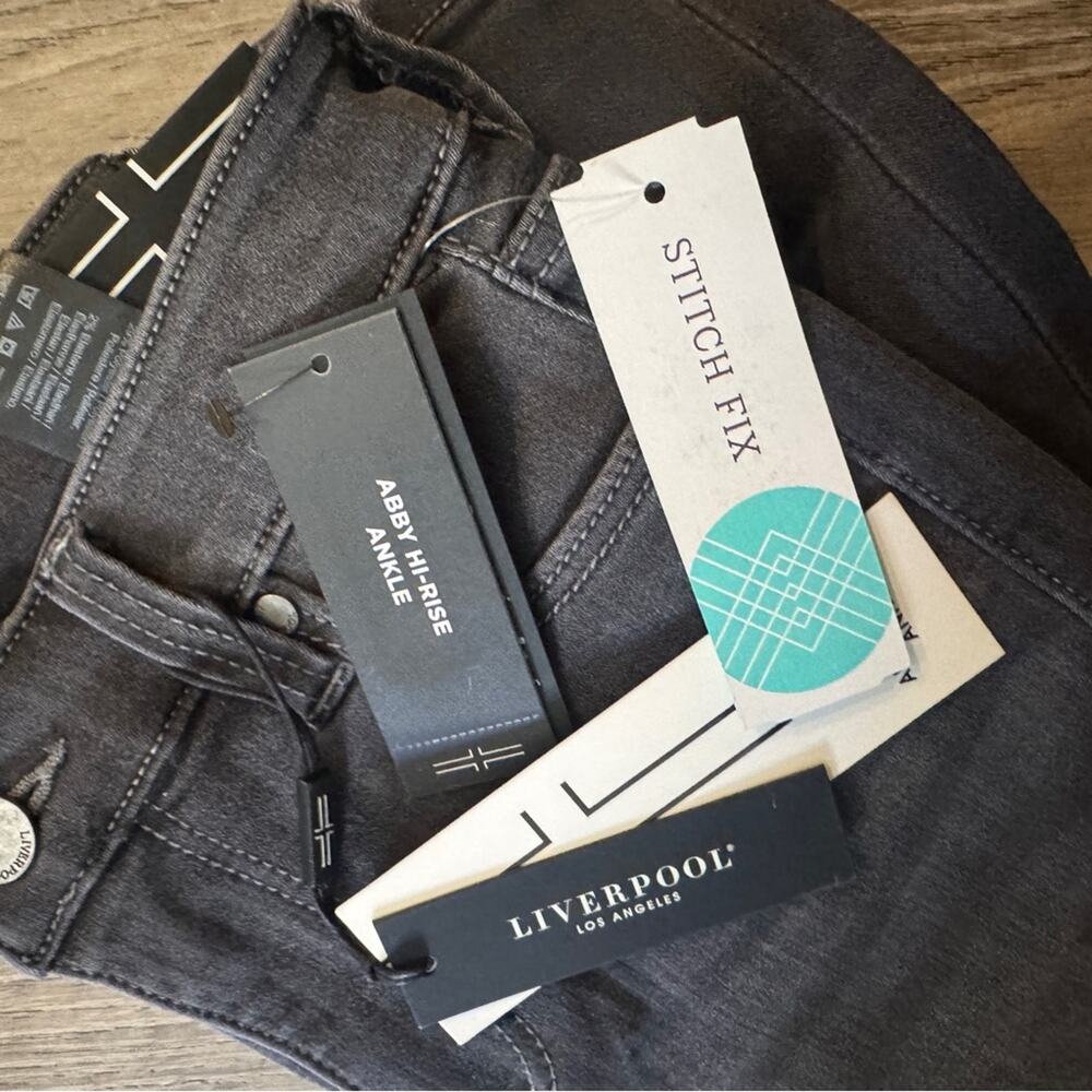 NEW Liverpool Jeans x Stitch Fix Abby Hi-Rise Ankle Jeans, Gray, Size 0 Petite - Picture 6 of 8